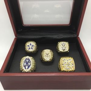 Cowboys Championship Rings for Fans Men Size 11 Brand New with Wooden Display Bo